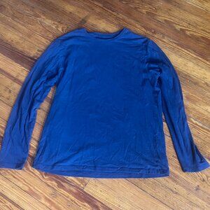 Goodfellow & Co. Mens Every Wear Long Sleeve Crewneck Tee Navy Blue Size Medium
